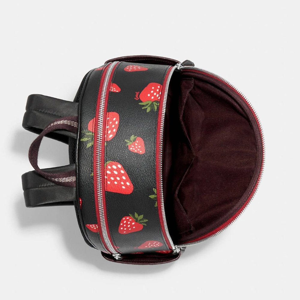 🍓Coach Court Backpack With Wild Strawberry Print - Picture 4 of 13